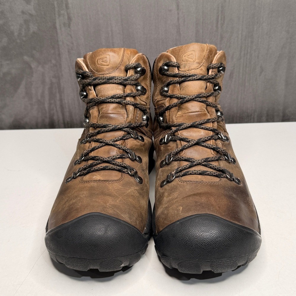 Keen Pyrenees Hiking Boots Mens 11 Brown Leather Waterproof Lace Up Outdoor - Picture 4 of 10